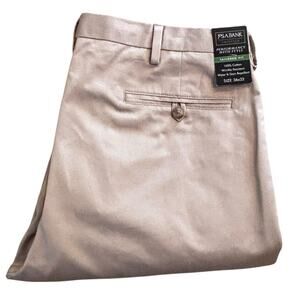 Jos. A. Bank Chino Pants 36x32 Light Tan Tailored Fit Cotton Flat Front Traveler